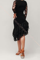 Guipure Long Sleeve Ballroom Dance Blouse