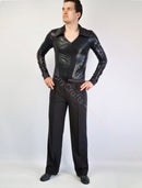 Black men's jumpsuit for dancing with shorts