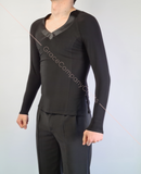 Black dance shirt. Men's dance shirt. Dancing clothes