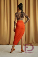 Leopard Print Cropped Long Sleeve Women's Golf. Ballroom dancing golf.