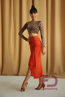 Leopard Print Cropped Long Sleeve Women's Golf. Ballroom dancing golf.