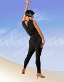 Draped sleeveless dance jumpsuit