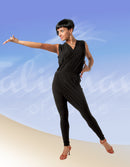 Draped sleeveless dance jumpsuit