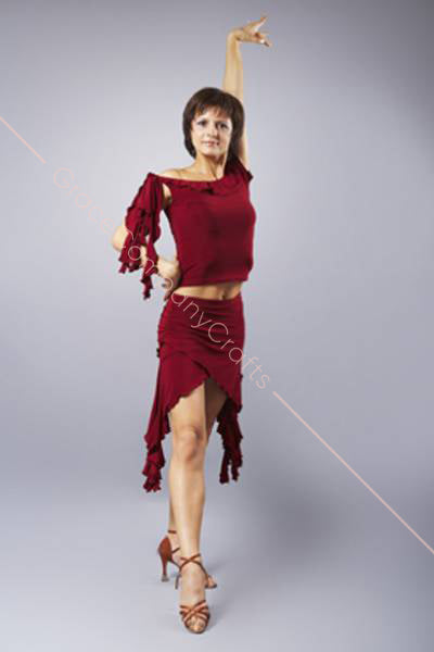 burgundy dance skirt
