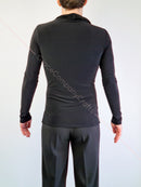 Men's no-pocket dance trousers with satin waistband and stitched pleats at the front