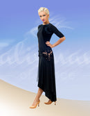 Dance top with velvet inserts