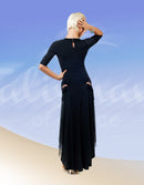 Dance top with velvet inserts