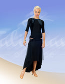 Dance top with velvet inserts