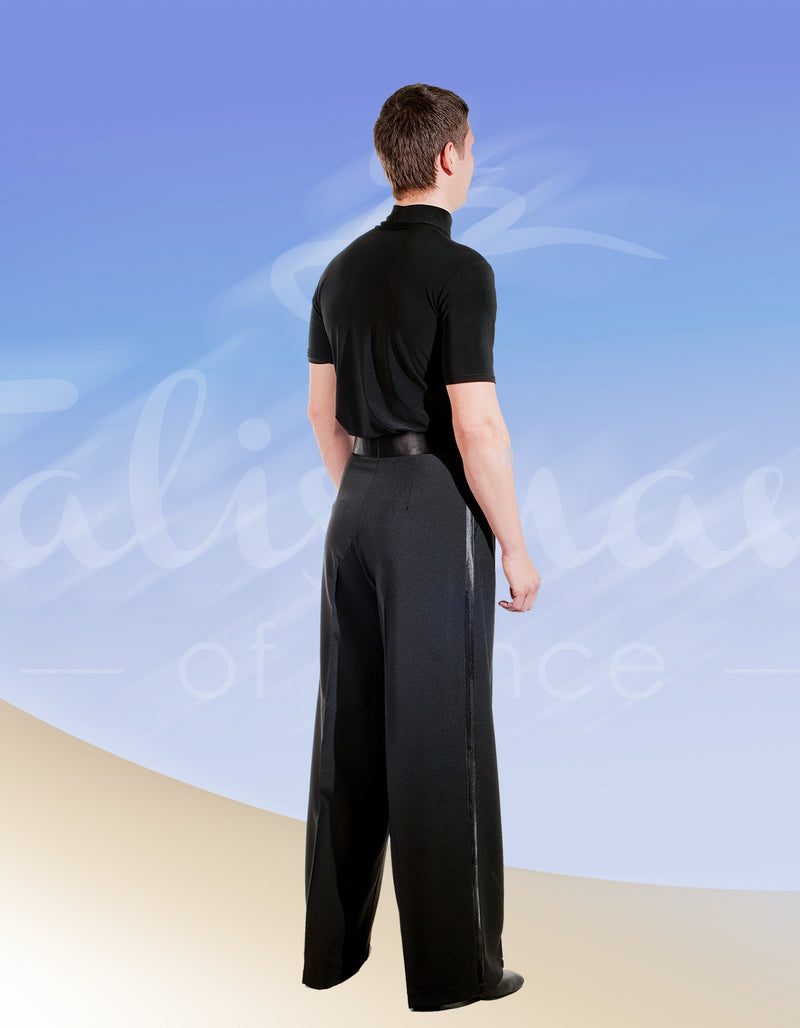 Dance trousers with pintucks, pockets, satin stripes on the sides