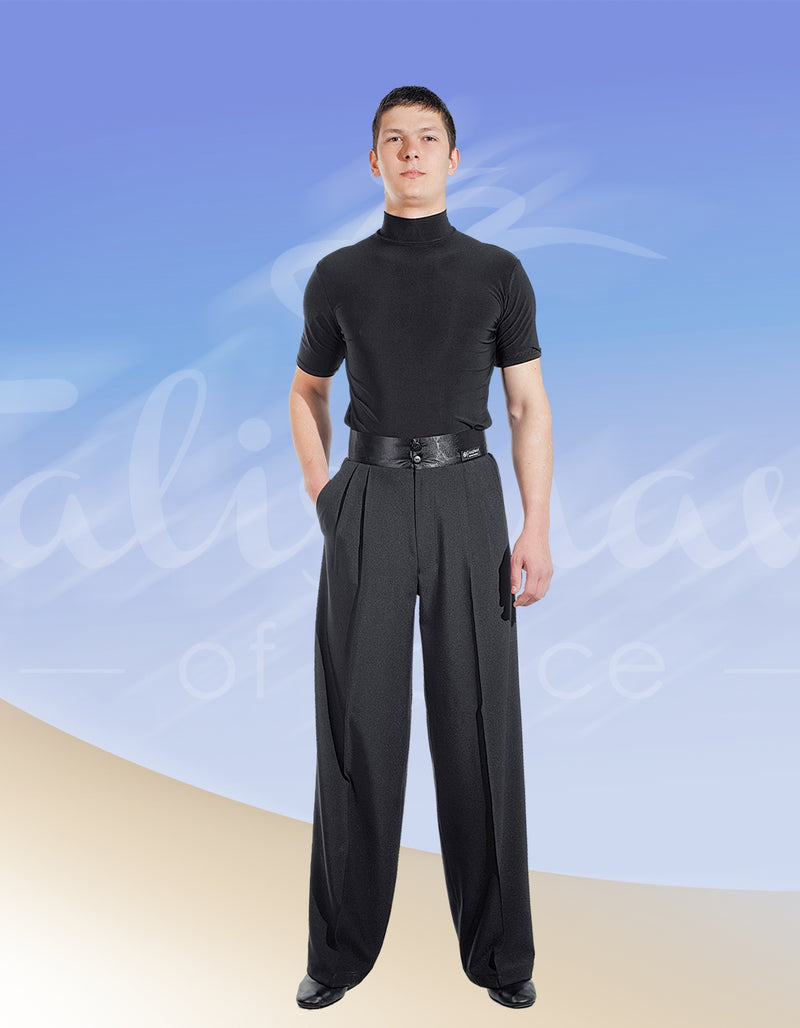Dance trousers with pintucks, pockets, satin stripes on the sides