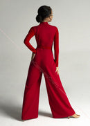 Red jumpsuit for ballroom dancing