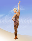 Leopard jumpsuit with thin straps