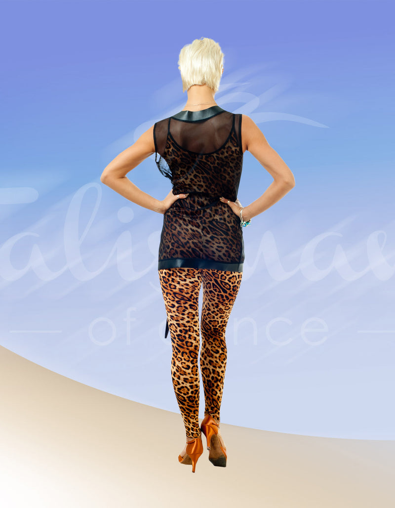 Leopard jumpsuit with thin straps