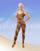 Leopard jumpsuit with thin straps
