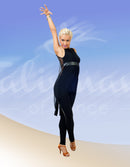 Sleeveless top with leather inserts