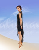 Little black dress with mesh cape