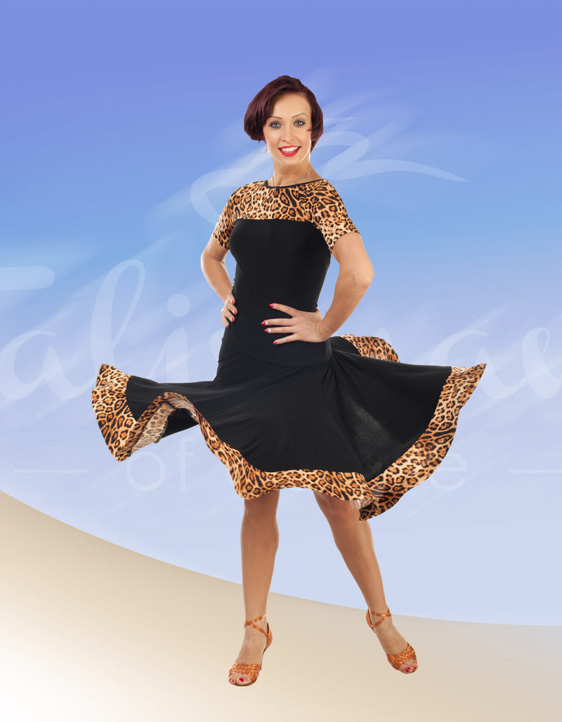 Leopard blouse for ballroom dancing