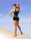 Jumpsuit with velor shorts