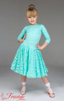 Dance dress for the dance floor made of elastic guipure