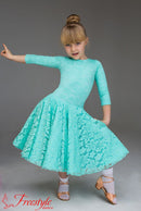 Dance dress for the dance floor made of elastic guipure