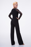 Printed guipure ballroom blouse