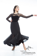 Skirt for standard with mesh. Ballroom sport dancewear