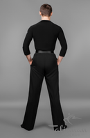 Elegant men's t-shirt for ballroom dancing with velor trim