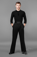 Elegant men's t-shirt for ballroom dancing with velor trim