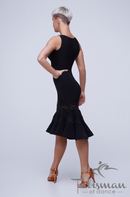 Fitted sleeveless blouse with lace inserts