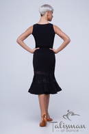 Fitted sleeveless blouse with lace inserts