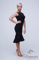 Fitted sleeveless blouse with lace inserts