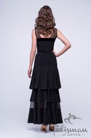 Sleeveless dance bodysuit with mesh yoke and velor chest insert