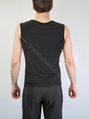 Men's no-pocket dance trousers with satin waistband and stitched pleats at the front