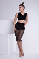 Top for latin dances with a grid in peas