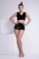 Top for latin dances with a grid in peas