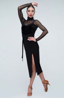 high collar dance dress