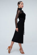 high collar dance dress