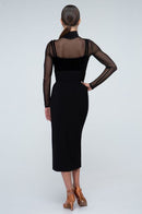 high collar dance dress