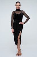 high collar dance dress