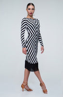 striped argentine tango dress