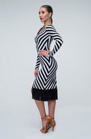 striped argentine tango dress