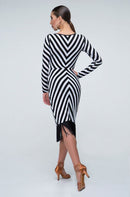striped argentine tango dress