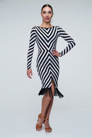 striped argentine tango dress