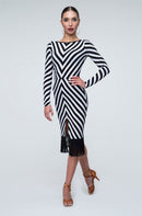 striped argentine tango dress