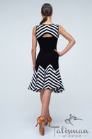 Black Striped Print Sleeveless Blouse