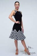 Black Striped Print Sleeveless Blouse