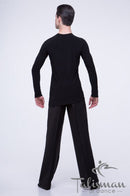 Men's shirt for dancing with a smell. Asymmetric tango shirt. Clothes for ballroom dancing.