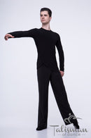 Men's shirt for dancing with a smell. Asymmetric tango shirt. Clothes for ballroom dancing.