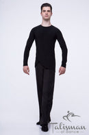 Men's shirt for dancing with a smell. Asymmetric tango shirt. Clothes for ballroom dancing.