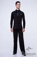 Men's classic ballroom dance vest, with satin trim